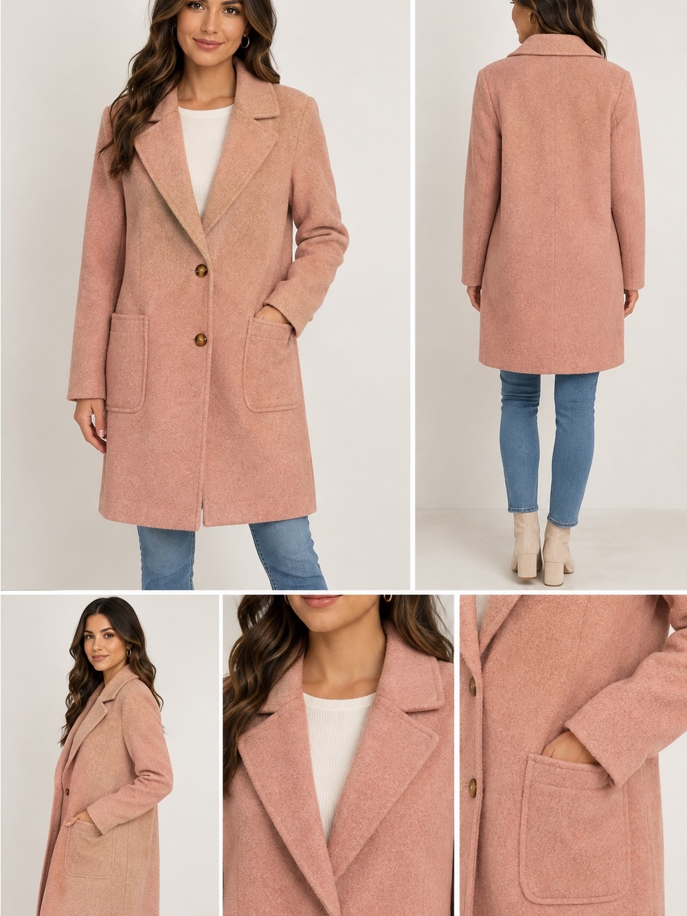 Old Navy Blush Pink Single-Breasted Pea Coat